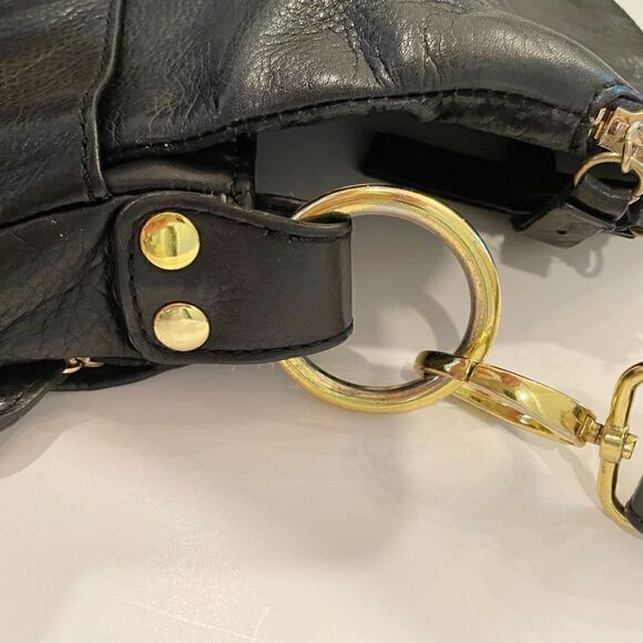 Helena De Natalis Black Leather Foldover Handbag - Picture 5 of 11